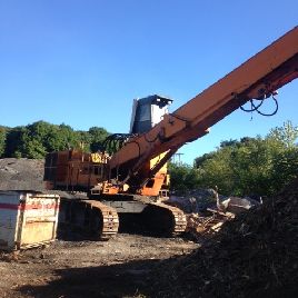 Hitachi # 1100, pelle avec 4 pinces, manutentionnaire diesel