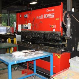 110 Ton,Amada#FBD-1025NT, CNC press brake,AMNC-PC 8-Axis CNC control,8.2â€™ OA,2007