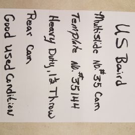 U.S. BairdMultislide #35Cam Template No. 35144 - Heavy Duty 1 1/2 Throw Rear Cam