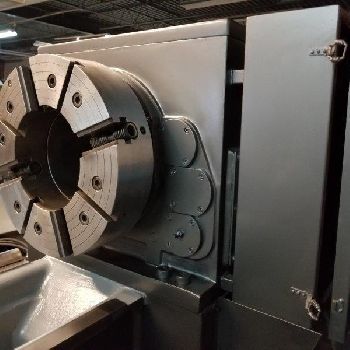 32" x 118Kuraki#LC-12/30, hollow spindle lathe,(2) 4-jaw 24 chucks,in/mm,refurb.’18