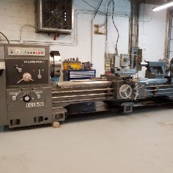 32" x 118Kuraki#LC-12/30, hollow spindle lathe,(2) 4-jaw 24 chucks,in/mm,refurb.’18