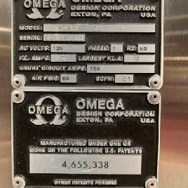 Omega #4D-RP3-20, rotary pocket bottle unscrambler, serial# 00J26118, 2000, #2706-25