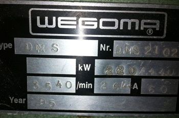 Wegoma#MDS, double cut saw, 1995, #9279
