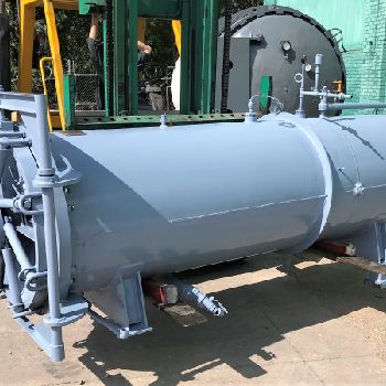 36" x 144 USF Autojet autoclave, radiator type heating, dry heat vacuumed, 1970