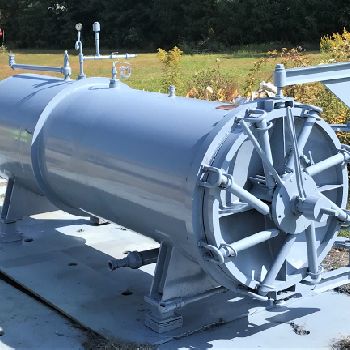 36" x 144 USF Autojet autoclave, radiator type heating, dry heat vacuumed, 1970