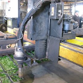 Esab#SHADOW-2, precision plasma cutting system, 108" W x 144 L max cutting, Vision 51 CNC controls, 2005, retrofit 2016