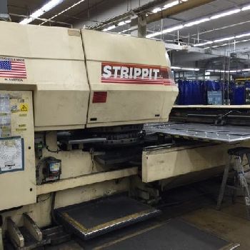 33 Ton,Strippit#1250MH, Fanuc OP, 50" x 80, 42 station, 4 A/I, conveyor, 1995