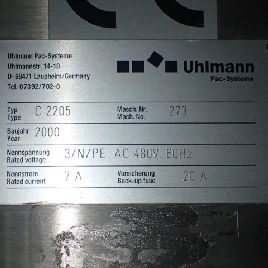 Uhlmann # C2205, горизонтальный картонер, до 250 / мин., С клеем Nordson, серийный № 273, 2000, № 2706-19