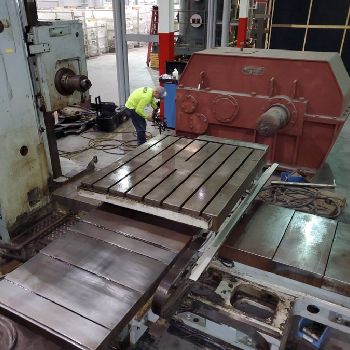 4"Kuraki#1101P, HBM, table type, 12-1200 RPM, 20 HP, #50, 49 x 78.9 table.,1979,#18905