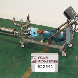 17 gal / min, Waukesha # 018U, pompe volumétrique en acier inoxydable 316, rotors à deux pales, joints toriques, entraînement par moteur SEW de 3 HP