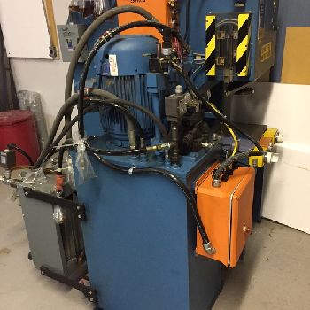 25 Ton,Neff, C-frame down acting hydraulic press, 6" str, 12 DL, 8 thr, open back frame, 1988, #7227