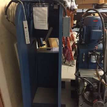25 Ton,Neff, C-frame down acting hydraulic press, 6" str, 12 DL, 8 thr, open back frame, 1988, #7227