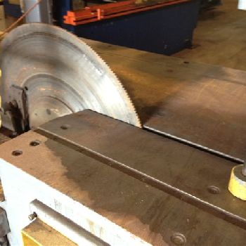 38"Trennjaeger#PMC10, circular cold saw, roller tables, tag #14895