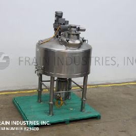 Walker#MT-201, 100 gallon, 316L Stainless Steel jacketed/insulated liquefier, 21" OD top man way with flip up bolt down cover