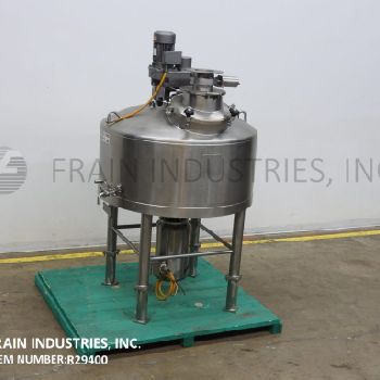 Walker#MT-201, 100 gallon, 316L Stainless Steel jacketed/insulated liquefier, 21" OD top man way with flip up bolt down cover