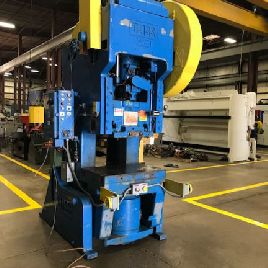 75 Ton,Bliss#C75, OBI punch press, 6" stroke, 15-1/2 SH, 3-1/2 slide adj., air clutch &amp; brake, 45 SPM, 7.5 HP, #28156