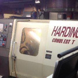 Hardinge#CONQUEST-T42, turncenter w/live. tooling,barfeed,Fanuc 18T,12 pos. turret,clean,’97