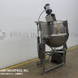 Lea # 200CHD7T de 200 galones, hervidor de acero inoxidable 316 con revestimiento de un solo movimiento, 48 "de diámetro x 45 de profundidad, 100 psi, descarga inferior