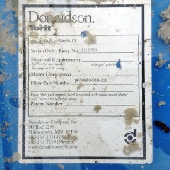 3400-6900 cfmToritDonaldson #54MBT10, modular baghouse, 866 sq.ft., (54) bags, used, #13462