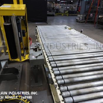 Mima#COBRA-XL, automatic, overhead spiral style stretch wrapper, 10-35 loads per hour, 57" W x 262 L roller conveyor