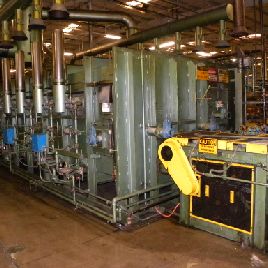 AFCPusher Line, gas radiant tube,1850°F,oil quench press,washer,belt temper,up to 9" diameter bearing races,2000