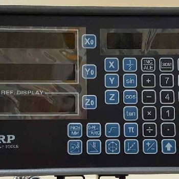 Sharp#LMV-49K, vertical mill,9" x 49 table,3 HP,3-Axis DRO,one shot lube,new,#071877