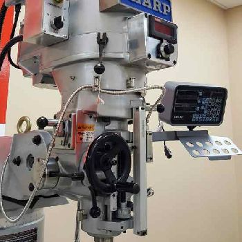 Sharp#LMV-49K, vertical mill,9" x 49 table,3 HP,3-Axis DRO,one shot lube,new,#071877