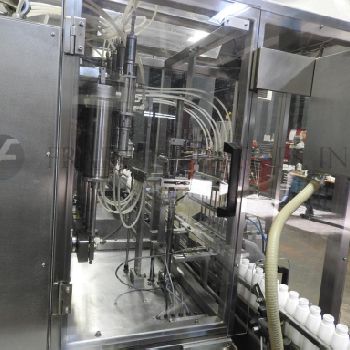 Filamatic#ALZ700CE, automatic, Stainless Steel, 6-head, inline, closed environment, piston filler, 12-60 containers/minute