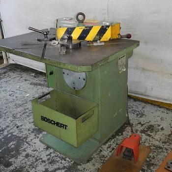 5/32" x 8-7/8 x 8-7/8Boschert#PN4, 35.75 x 24.5 table, power notcher, 1993, #158659