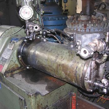 Netzsch#LME20, horizontal media mill, Stainless Steel, 20 liter jacketed grinding chamber, 25 HP XP motor, 1982, #26351