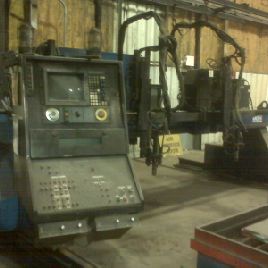 Messer # TMC4512, Système de découpe plasma CNC, 12,4 x 50 po, CNC Allen Allen Bradley Bandit IV, Hypertherm HT4000 Maître / Esclave, 1992