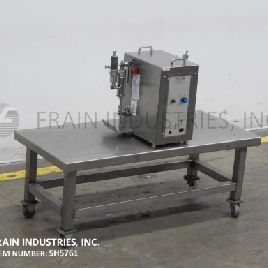 Filamatic#DAB-5, semi-automatic 2-head table top piston filler, (2) 130cc FKS pistons, 1-260ml fill range