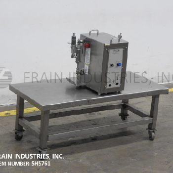 Filamatic#DAB-5, semi-automatic 2-head table top piston filler, (2) 130cc FKS pistons, 1-260ml fill range