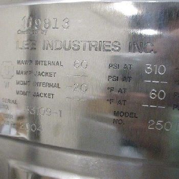 BIOWASTE SKID,Applied ThermalTech. (ATTEC), 250 liter Lee pressure vessel, 60 psi @ 30°F, Thermo BLH load cells, #47688