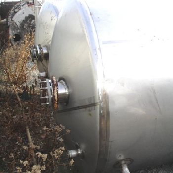 1500 gal.Mueller, 304 Stainless Steel kettle,66" diameter x 95 straight side,open top,dish bottom,jacketed 100 psi @ 400°F,NB #2633,#17957