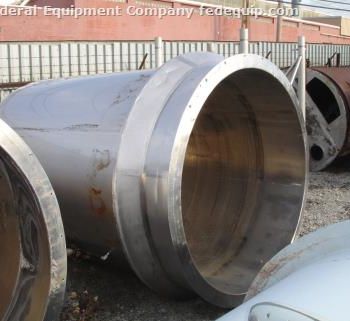 1500 gal.Mueller, 304 Stainless Steel kettle,66" diameter x 95 straight side,open top,dish bottom,jacketed 100 psi @ 400°F,NB #2633,#17957