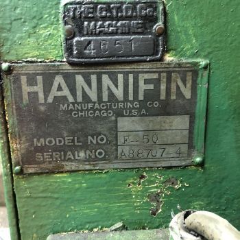 5 Ton,Hannifin#F-50, hydraulic press, 15 gal. reservoir, hard wired, Allen Bradley, #10464