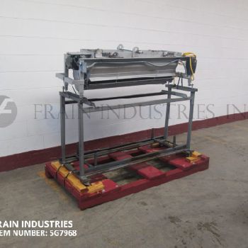 Sugar topper, equipped with 47" W x 10-1/2 L x 12 D trough with pin bar agitation &amp; rotary deposit bottom