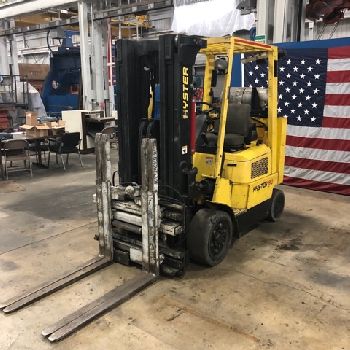 5500 lb.Hyster#S80XM-BCS, 48" forks, 176 lift, cascade sgl-dbl pallet handler, #10747