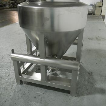 21 cu.ft.,LB Bohle#MCL600S, Stainless Steel bin,600 liter,44" x 10 straight side,32 cone bottom,32 top open,butterfly valve,#42446 (3 available)