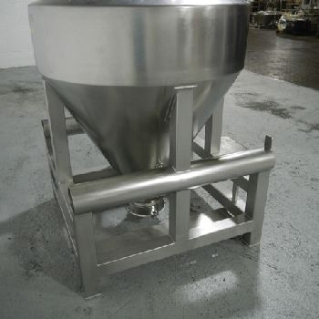 21 cu.ft.,LB Bohle#MCL600S, Stainless Steel bin,600 liter,44" x 10 straight side,32 cone bottom,32 top open,butterfly valve,#42446 (3 available)