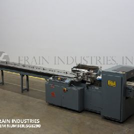 Shanklin#F5A, horizontal flow thru shrink wrapper, 0-90 linear feet per minute, with hot knife cut off, A/B PLC control (3 available)