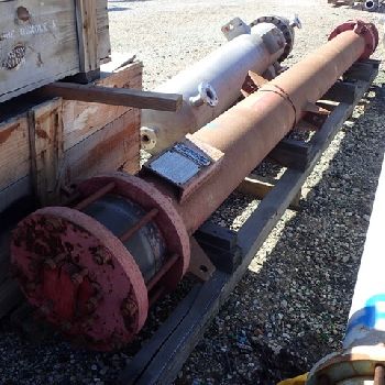 75 psi shell, 50 psi tube,KearneyKarbate shell and tube heat exchanger, carbon steel, 12â€™ long tubes, 1975, #2925-5