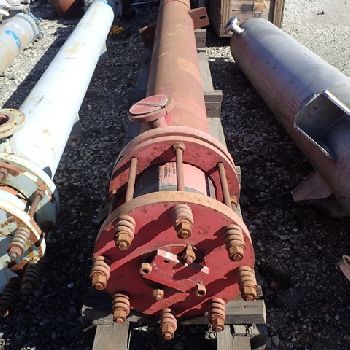 75 psi shell, 50 psi tube,KearneyKarbate shell and tube heat exchanger, carbon steel, 12â€™ long tubes, 1975, #2925-5