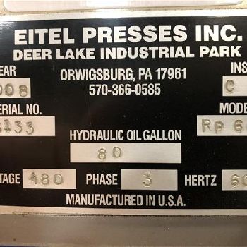66 Ton,Eitel#RP-60, 120" x 11 table, 12 stroke, 28 DLO, 13.5 throat, 2008, S39666