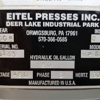 66 Ton,Eitel#RP-60, 120" x 11 table, 12 stroke, 28 DLO, 13.5 throat, 2008, S39666