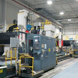 Cincinnati#U-5, 5-Axis rail type CNC dual gantry profiler,Siemens Acramatic 2100 CNC