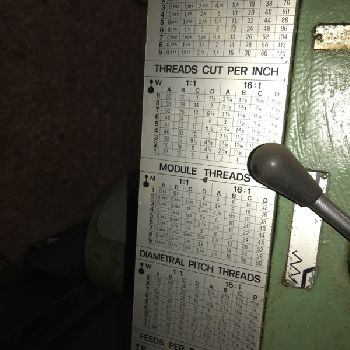 54" x 336Giana, powered compound,cuts tapers &amp; tapered threads,used very little,1980s