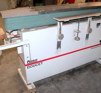 Edge Sander,Progress #PMC-152-EDGE-SANDER, 6" x 158 belt, 60 platen, 3800 RPM, 2011