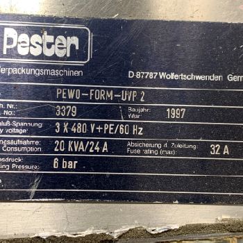 Pester#PEWO-FOLD-UVP2, case packer, 20 cases/minute, serial# 3379, 1997, #2706-34